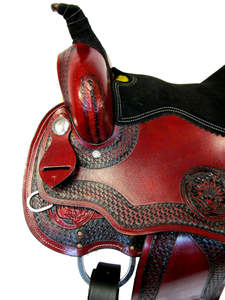 Barril de cuero prémium para carreras, conjunto de sillín de caballo occidental, tachuelas (talla de asiento de 14 "-18"), disponible en varios colores y tamaños - Product Image 6