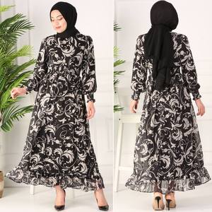 Robes Design à fleurs pour femmes, vêtements islamiques turcs, Abaya, Kaftan, dubaï, mode arabe musulmane, collection 2019 - Product Image 6