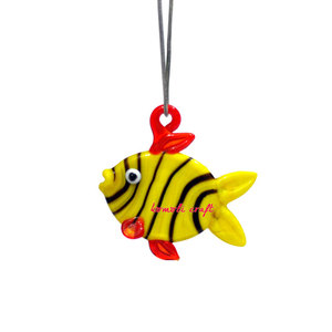 โคมไฟปลาสีเหลืองทำงานเครื่องประดับ Murano อิตาลีจี้ - Product Image 1