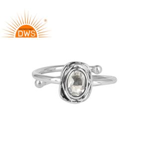 Anillo de piedras preciosas de cristal de cuarzo Natural para mujer, joyería al por mayor, anillo de Plata de Ley 925 oxidado, proveedor de joyería - Product Image 1