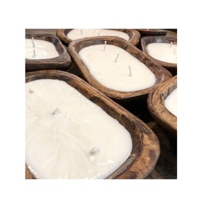 Bols en bois pour bougies en gros, pour bougies, taille personnalisée et forme ronde, couleur bois naturel non poli - Product Image 3