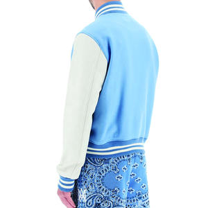 Varsity เสื้อแจ็กเก็ตเบสบอลสำหรับผู้ชาย,เสื้อแจ็กเก็ตแฟชั่นทันสมัยทำจากหนังผ้าวูล - Product Image 3