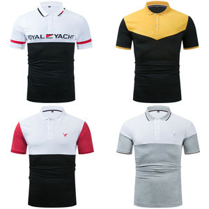 Polo de algodón para hombre, camiseta informal de manga corta con retales y diseño personalizado, precio al por mayor, nuevo - Product Image 1