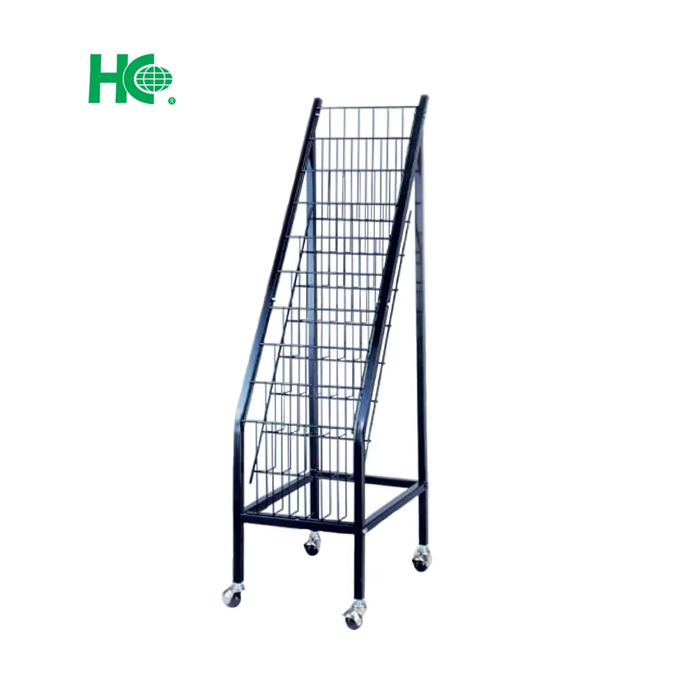 Stand metall magazin rack stehen mit räder