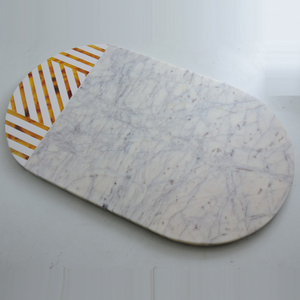 Tabla de cortar de piedra de mármol con juego de cuchillos a granel, tabla de cortar de cocina disponible de tamaño personalizado - Product Image 3