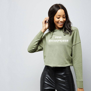 Sudadera corta con capucha de manga larga para mujer, Jersey de punto, Tops, ropa para mujer - Product Image 3