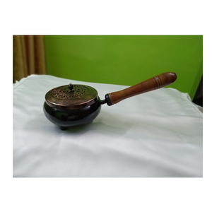 Brassworld India's <b>Polished</b> <b>Black</b> Brass Thurible with Wooden Handle Religious Model Church Supply Craft Gift Customizable Logo - Product Image 2