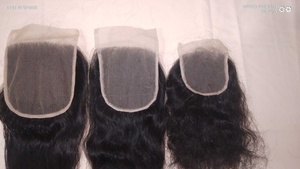 100% Fermetures de cheveux bruts alignées sur les cuticules Manual Making Lace Closure.2X6 4X4 5X5 6X6 & 7X7 Fermeture transparente en dentelle de l'Inde. - Product Image 6