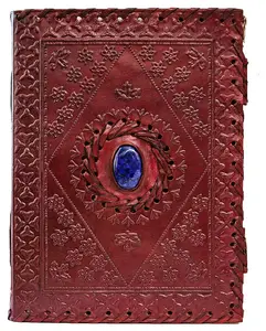 Stone Embossed Genuine Leather Bound Journal Diary Notebook Travel book with blank Unlined pages to write travel pocket book