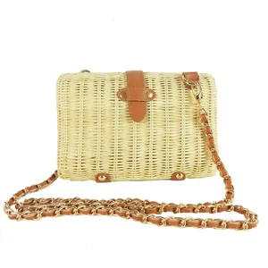 Hot Selling Eco Friendly Wicker Handmade Lady Fashion Wholesale High Quality Vietnam Wallet For Women Vintage Rattan Clutch Bag