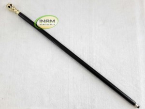 <b>Vintage</b> Quality Wooden Walking <b>Stick</b> with Brass Skull Knobe Handle / Wooden Walking Canes with Brass Skull Handle - Product Image 2