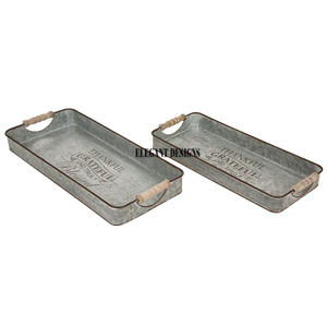 Plateau de service galvanisé fait main de qualité supérieure Designer élégant Plat de service galvanisé le plus vendu en gros - Product Image 2