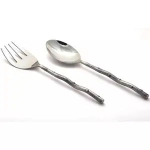 Cucharas de acero inoxidable hechas en la India para servir ensaladas, utensilios de cocina para servir alimentos, buena calidad