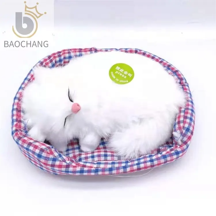 High Quality Plush Cat Stuffed Animal Baby Toys Wholesale Custom Realistic Sleeping Cat Soft Plush Cat Stuffed Toy