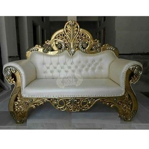 Conjunto de sofás de madera tallada en Metal, conjunto de sofás de boda de diseño Floral, para escenario, fabricado en madera, venta al por mayor - Product Image 1