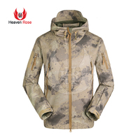 Chaqueta Ligera de Senderismo para Hombre con Estampado de Camuflaje, Cierre Completo, Diseño Transpirable y Resistente al Viento