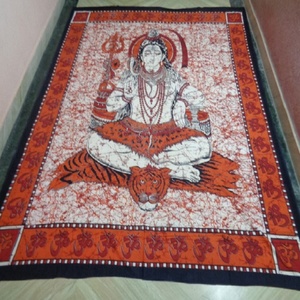 Tapisserie imprimée batik avec motifs Shiva, tapisserie imprimée Shiva, tapisserie imprimée batik d'Inde - Product Image 5