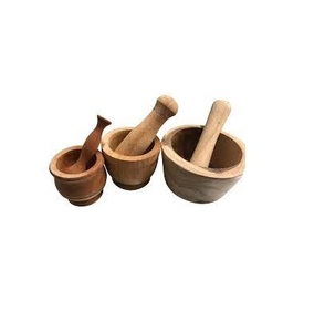 Mortero de madera de alta calidad, mazo y tamaño personalizado, precio barato con 2 piezas con agua segura pulida - Product Image 3