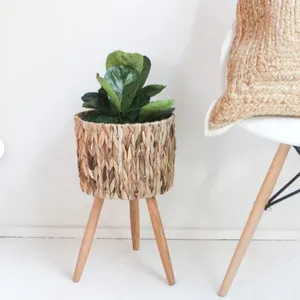 Plant Pot Hand Made Eco Friendly Natural Water Hyacinth Plant Pot Planter Holder from Vietnam Best Supplier