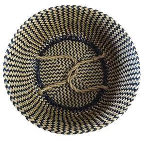 Eco-Friendly Colorful Handwoven Seagrass <b>Basket</b> <b>Belly</b> Pot Handle Foldable Laundry <b>Basket</b> Toys Storage Planter Woven Features - Product Image 6