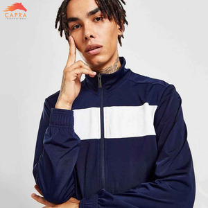 Chándal de entrenamiento para hombre de cuello alto, Otoño Invierno, cálido, transpirable, suave, de poliéster, con cremallera de patrón sólido de alta calidad - Product Image 5