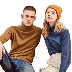 OEM & ODM Best Quality High Collar Basic Style Men's Pullover Sweater knitted sweater