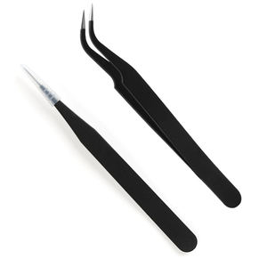 Faible QUANTITÉ MINIMALE DE COMMANDE Noir Brucelles Cils Personnalisé Privé Étiquette Noir Plasma Cils Brucelles Pointues Pointe Noir Pinces En Acier Inoxydable - Product Image 1