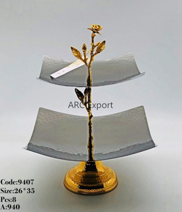 Bol de service de luxe en métal, service du Ramadan, vaisselle de table, vente en gros - Product Image 3