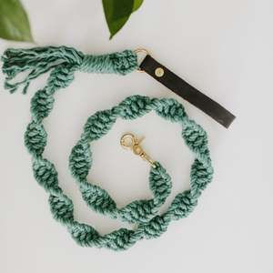 Handmade Color Full Teal Macrame Dog <b>Leash</b> for Dog Walking - Product Image 1