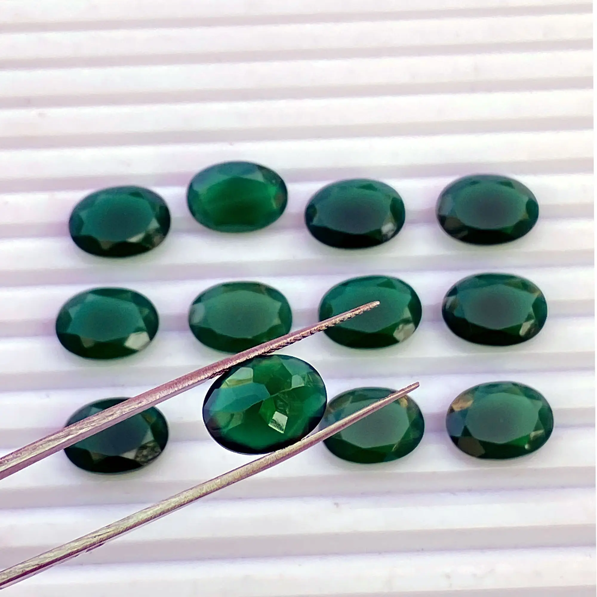 Top Selling Green Onyx Octagon Facet Edelsteen Handgemaakte Sieraden Maken Accessoires Groothandel Fabriek Prijs