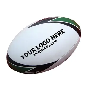 Promotional Custom Printed Inflatable Rugby Ball Long Durable Hand Sewn Rubber Rugby Ball At Reasonable Price