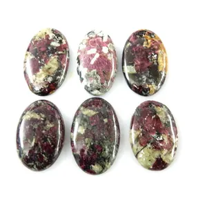 Harga Grosir Batu Permata Buatan Tangan Batu Eudialyte Cabochons 6Pc Size-28x43 Ke 28X46MM 85Gm