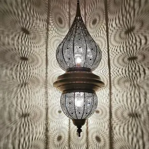 Современные декоративные большие мусульманские Арабские лампы, резные в марокканском стиле, проколотые металлические подвесные светильники, марокканская Подвесная лампа