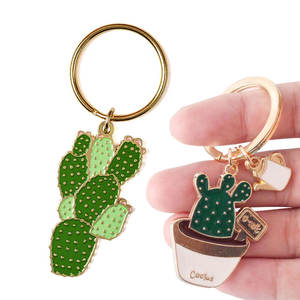 Porte-clés personnalisé en métal, en émail souple, en alliage de zinc, cactus, accessoire pour cérémonie, - Product Image 1