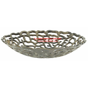 Cuenco y jarrones de diseño elegante Para flores y plantas verdes, estilo nórdico martillado a mano, acabado de plata, decoración, venta al por mayor - Product Image 3