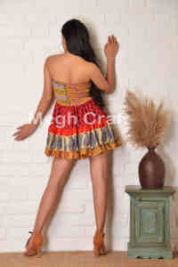 Mini robe de Bohème à la mode estivale Robe courte en crêpe floral ample Taille naturelle Eco-Friendly for Beach Resort Party Wear - Product Image 2