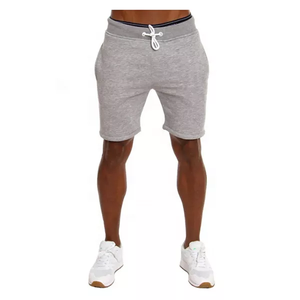 Short de jogging décontracté pour homme 100% coton avec cordon de serrage Motif solide Écologique pour l'entraînement Course à pied Service OEM disponible - Product Image 2