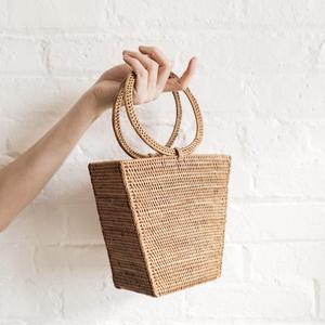 Sac à main en rotin écologique 2022 fait à la main/sac en osier Type de fermeture ouverte nouvelle tendance - Product Image 2