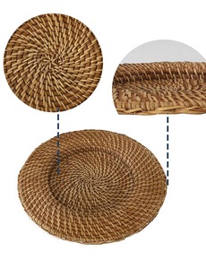 แผ่นรองจานหวายทรงรีจากธรรมชาติทำจาก100% แผ่นชาร์จงานฝีมือสำหรับตกแต่งบ้านหวายเครื่องชาร์จแผ่นหวาย - Product Image 4