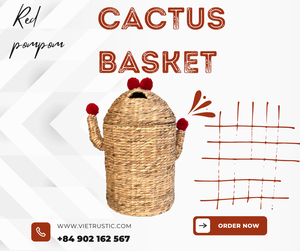Vietrustic Handmade Durable Woven Natural Color Water Hyacinth Eco-Friendly Multifunction Baby Storage <b>Basket</b> Toy Decoration - Product Image 5