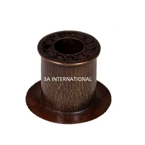 Soporte cuadrado para bolígrafo y lápiz de Metal multifuncional con acabado antiguo para papelería de oficina, soporte de cepillo de plástico - Product Image 1