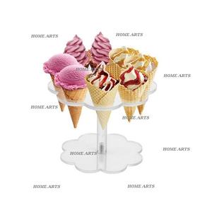 Set of 2 Clear Acrylic Ice Cream Cone Stand With Highest Quality Medium Size Ice Cream Stand At <b>Cheap</b> Price - Product Image 6