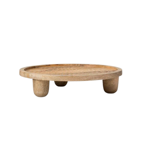 Support à gâteau en bois au design simple, forme ronde, taille personnalisée, support de service pour chocolat, fabriqué en Inde - Product Image 1