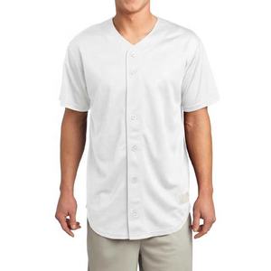 Maillot de baseball adulte respirant 100% polyester boutonné personnalisé cousu/imprimé nom de l'équipe numéro grande taille vêtements de sport - Product Image 4