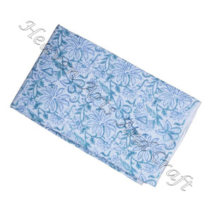 Sanganeri ผ้าย้อมสีผ้าฝ้าย5หลาฐานน้ำหนักเบาพิมพ์ลายบล็อกด้วยมือสำหรับนักออกแบบ - Product Image 6