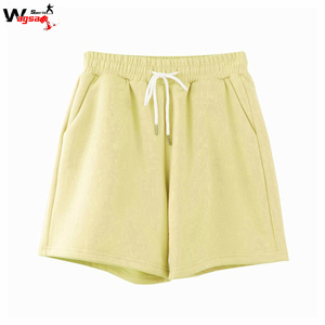 Shorts de survêtement pour hommes en molleton de coton, taille élastique, style décontracté et sportif, couleur unie, haute qualité, prix de gros - Product Image 2
