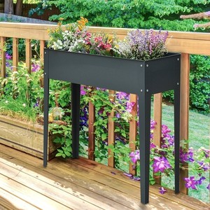 Top Selling High Quality Metal Galvanized <b>Large</b> shape New Customized Design Garden Metal Planter with 4 legs stand In India - Product Image 3
