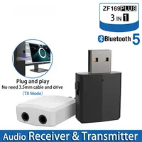 ब्लूटूथ 5.0 ऑडियो रिसीवर ट्रांसमीटर 1 में 3 के लिए स्टीरियो 3.5MM यूएसबी ब्लूटूथ वायरलेस एडाप्टर टीवी पीसी कार किट headphones ZF169 P