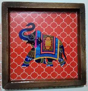 Decorativo colorido etiqueta engomada con esmalte bandeja de madera - Product Image 2