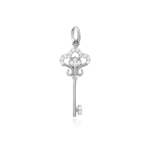 Elegante Collar con Diseño de Llave y Piedra Blanca, Colgante Hecho a Mano, Joyería Turca al por Mayor de Plata de Ley 925 - Product Image 5